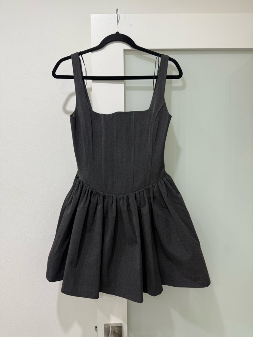 Zara Black Mini Dress with Square Neck